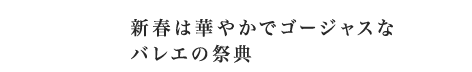 新春は華やかでゴージャスなバレエの祭典